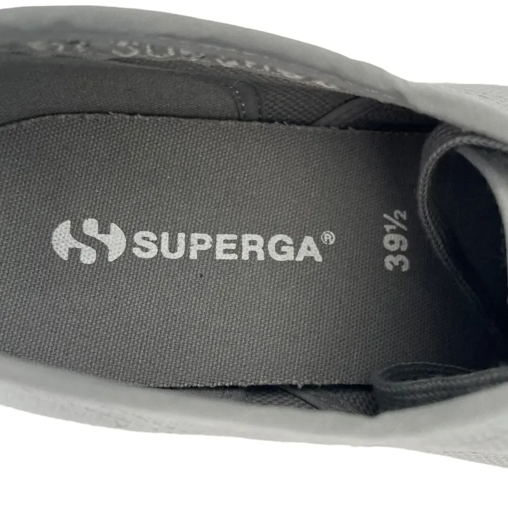 Superga 2740 Stone Grey Canvas Platform Sneakers NWOB Size US 7